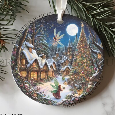 Fairy Christmas Ceramic Ornament Set of 2, 4, or 6 Ornaments - image6